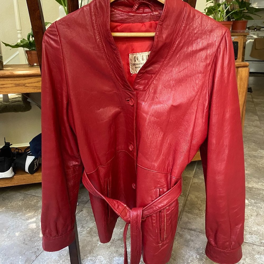 Vintage Red Leather Jacket